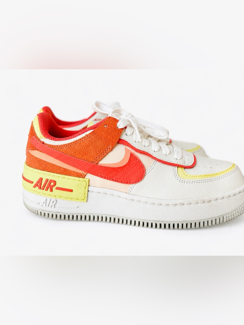 Nike Air Force 1 Shadow White Magic Ember Lime Women’s 9.5 CI0919-110 - Picture 8 of 11